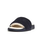 fitflop iqushion fleece lined corduroy slides navy 2