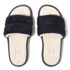 sandales iqushion fitflop doublées en polaire et en velours côtelé bleu marine 3