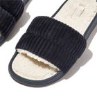 fitflop iqushion fleece lined corduroy slides navy 4