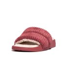 fitflop iqushion fleece lined corduroy slides red 1
