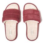 sandales iqushion fitflop doublées en polaire et en velours côtelé rouge 2