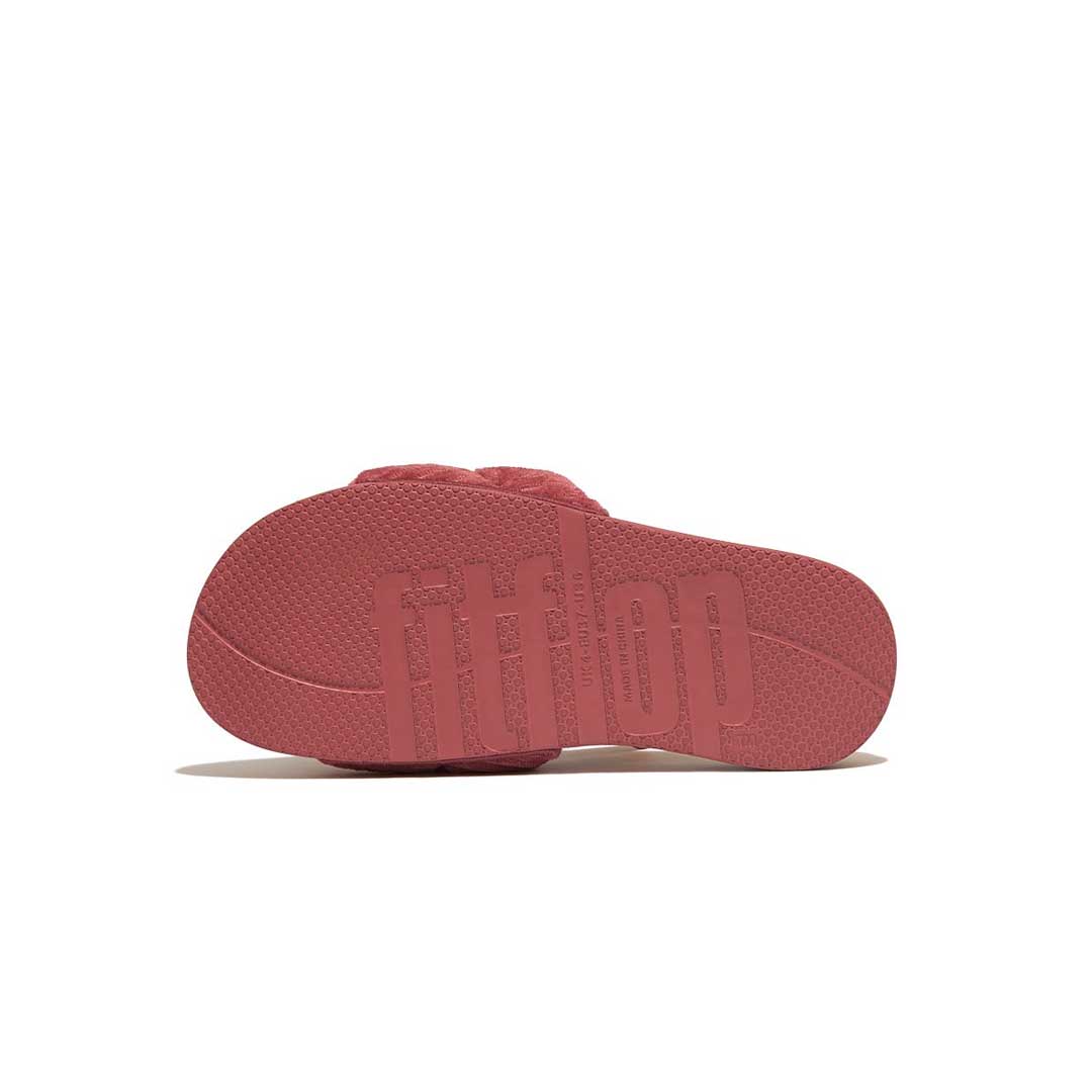 fitflop iqushion fleece lined corduroy slides red 4
