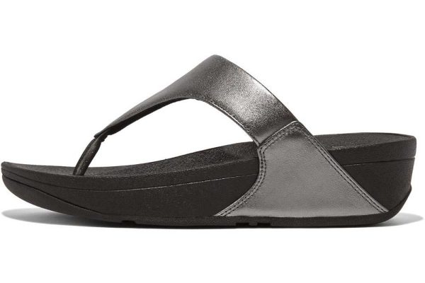 fitflop lulu leather toe post sandals pewter 1