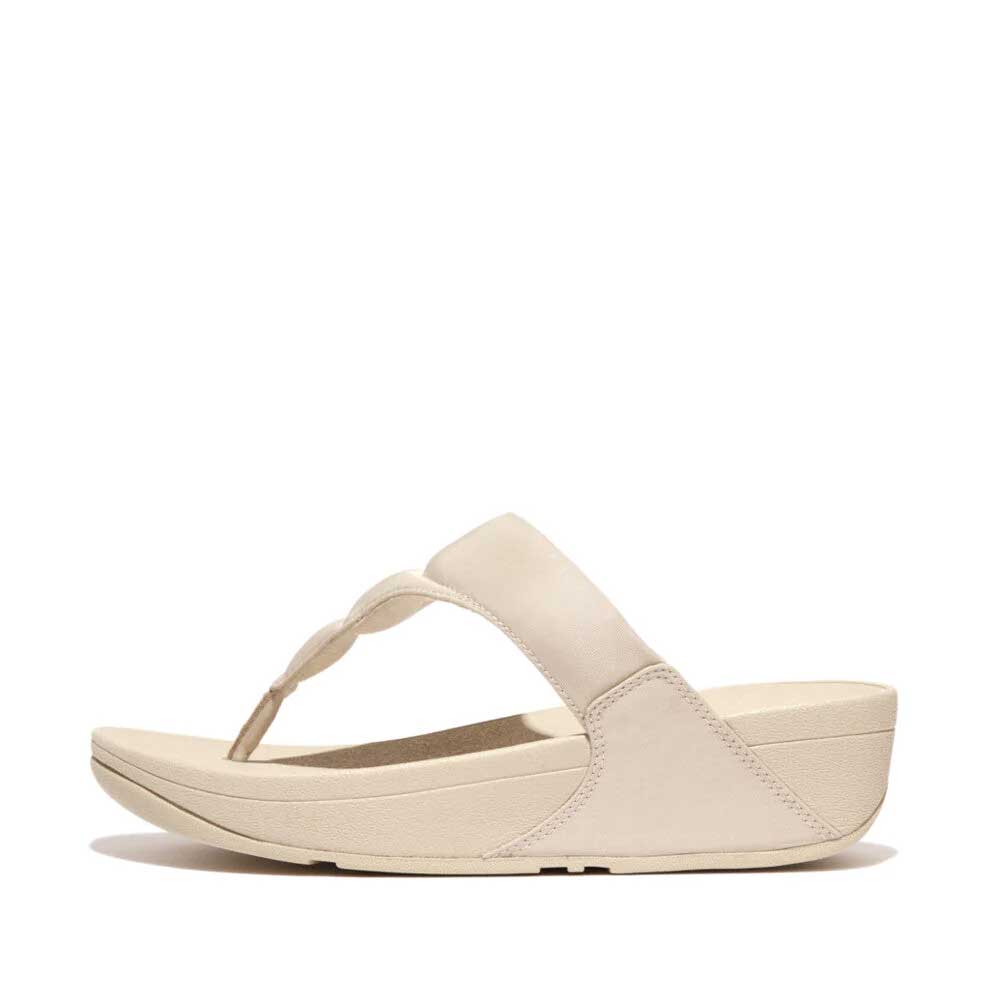 fitflop lulu water-resistant padded toe-post sandals beige 1