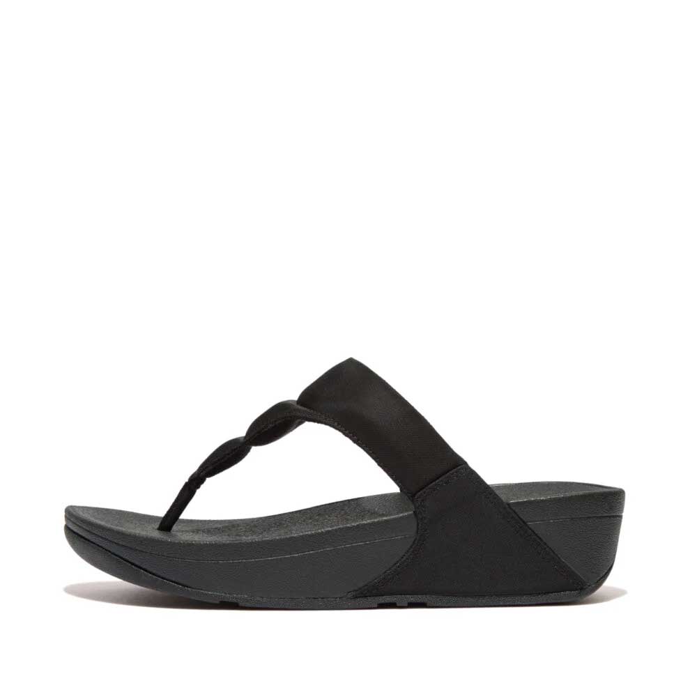fitflop lulu water-resistant padded toe-post sandals black 1