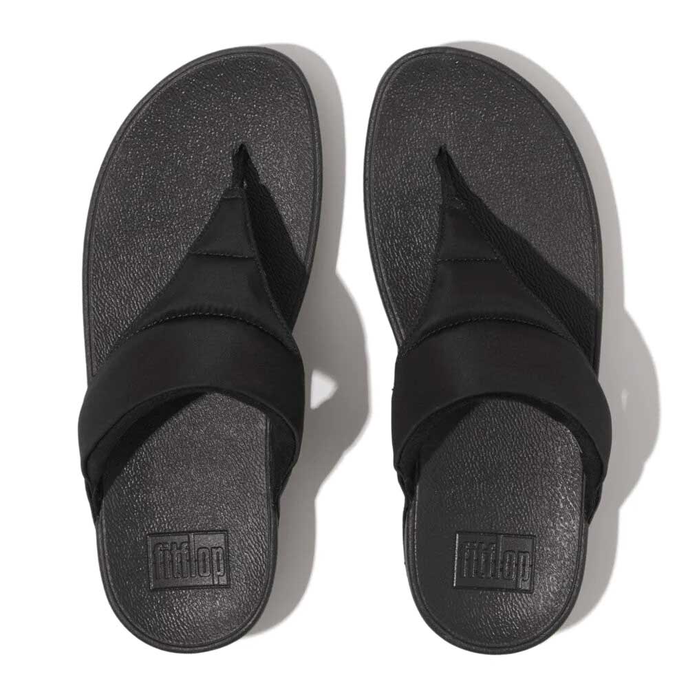 fitflop lulu water-resistant padded toe-post sandals black 2