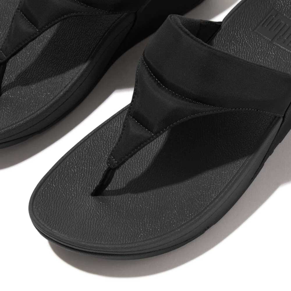 fitflop lulu water-resistant padded toe-post sandals black 3
