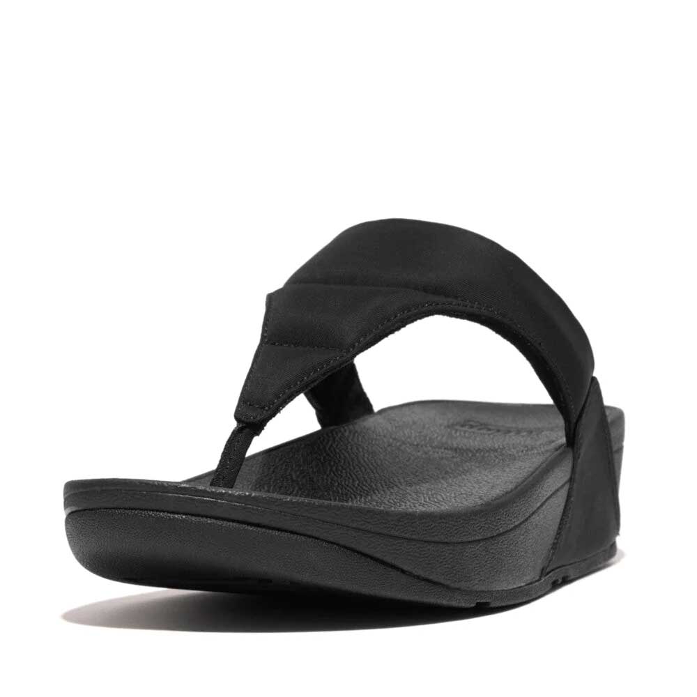 fitflop lulu water-resistant padded toe-post sandals black 4