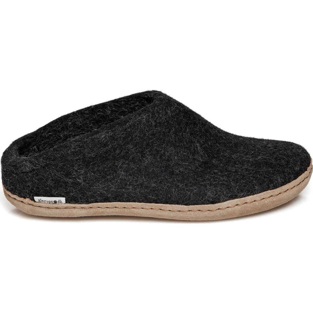 glerups leather sole slip-ons charcoal 1