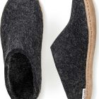 glerups leather sole slip-ons charcoal 2