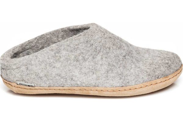 glerups leather sole slip-ons grey 1