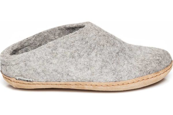 Chaussons Glerups à Semelle en Cuir grey 1