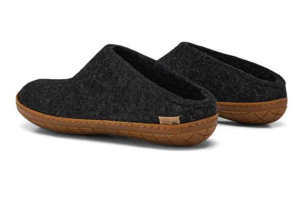 glerups natural rubber sole slip-ons charcoal 4