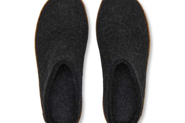 glerups natural rubber sole slip-ons charcoal 5