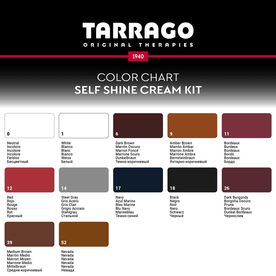 tarrago self shine shoe cream color chart